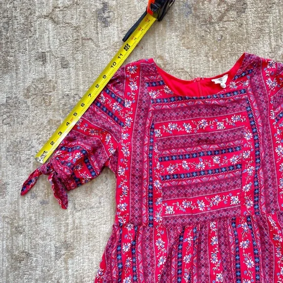 Red Floral print Entro Cotton dress size S - Picture 7 of 11